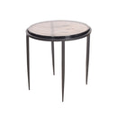 MESA LATERAL NEGRA CON TOPE DE VIDRIO AHUMADO