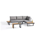 SOFA SECCIONAL DE EXTERIOR EN TELA GRIS