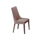 SILLA DE COMEDOR EN TELA MARRON Y PATAS MARRONES