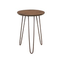 MESA LATERAL ACABADO DE MADERA Y PATAS NEGRAS