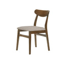 SILLA DE COMEDOR EN TELA MARRON Y PATAS MARRONES