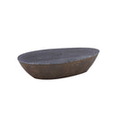 MESA DE CENTRO CON TOPE ESTILO MARMOL Y BASE EN METAL
