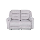 SOFA RECLINABLE DE DOS ASIENTOS MANUAL EN TELA GRIS