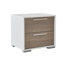 CAMA KING "1019" BLANCA + 1 MESITA DE NOCHE -2PCS