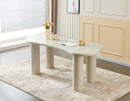 MESA DE COMEDOR ACABADO DE MADERA BEIGE