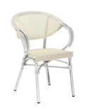 SILLA DE EXTERIOR EN ALUMINIO BLANCO Y GRIS