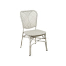 SILLA DE EXTERIOR ACABADO GRIS CON BLANCO
