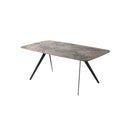 MESA DE COMEDOR CON TOPE DE CERAMICA Y PATAS NEGRAS