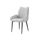 SILLA DE COMEDOR EN TELA GRIS Y PATAS NEGRAS