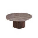 MESA DE CENTRO TOPE DE MARMOL ARTIFICIAL Y BASE MDF