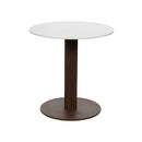 MESA DE BAR TOPE ESTILO CERAMICA BEIGE Y BASE ACABADO DE MADERA