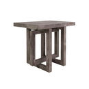 MESA LATERAL ACABADO DE MADERA GRIS Y PATAS NEGRAS