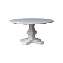 MESA DE COMEDOR REDONDA BLANCO ANTIGUO