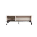 MESA DE CENTRO COMPLAST BEIGE CON PATAS NEGRAS