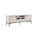 MESA DE TV COMPLAST BEIGE CON PATAS NEGRAS