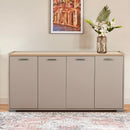 CREDENZA TAUPE Y TOPE NATURAL