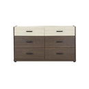 GAVETERO CON ESPEJO ACABADO MADERA NATURAL CON TOPE ESTILO PIEDRA