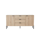CREDENZA ACABADO DE MADERA NATURAL Y GRIS