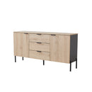 CREDENZA ACABADO DE MADERA NATURAL Y GRIS