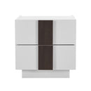 MESA DE NOCHE BLANCA Y MARRON