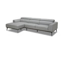 SOFA SECCIONAL ESTACIONARIO IZQUIERDO CON FRENTE DE PIEL GRIS