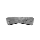 SOFA SECCIONAL RECLINABLE ELECTRICO EN TELA GRIS CON PUERTO USB Y PORTAVASOS
