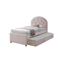 CAMA TWIN LARA EN TELA ROSA
