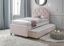 CAMA TWIN LARA EN TELA ROSA