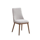 SILLA DE COMEDOR EN TELA BEIGE Y PATAS MARRONES