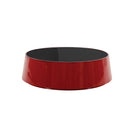 MESA DE CENTRO ROJA CON TOPE DE VIDRIO
