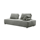 SOFA ESTACIONARIO DE TRES ASIENTOS EN TELA GRIS