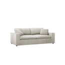 SOFA ESTACIONARIO DE TRES ASIENTOS EN TELA GRIS