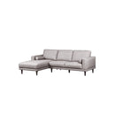 SOFA SECCIONAL ESTACIONARIO EN TELA GRIS Y PATAS NEGRAS