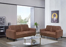SOFA ESTACIONARIO DE TRES ASIENTOS EN PIEL SINTETICA MARRON