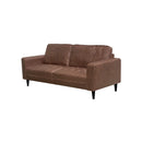 SOFA ESTACIONARIO DE TRES ASIENTOS EN PIEL SINTETICA MARRON