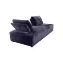SOFA ESTACIONARIO DE TRES ASIENTOS EN TELA AZUL