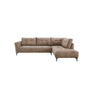 SOFA SECCIONAL EN TELA MARRON Y PATAS NEGRAS