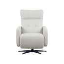 BUTACA RECLINABLE ELECTRICA CON FRENTE DE PIEL GRIS Y BASE NEGRA