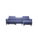 SOFA SECCIONAL RECLINABLE ELECTRICO EN TELA AZUL