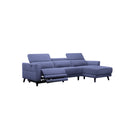 SOFA SECCIONAL RECLINABLE ELECTRICO EN TELA AZUL