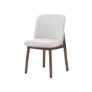 SILLA DE COMEDOR EN TELA BEIGE Y ACABADO MADERA