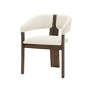 SILLA DE COMEDOR EN TELA BEIGE Y PATAS ACABADO DE MADERA