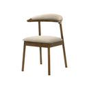 SILLA DE COMEDOR EN TELA BEIGE Y ACABADO MADERA