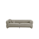 SOFA ESTACIONARIO DE TRES ASIENTOS EN TELA BEIGE