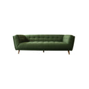 SOFA ESTACIONARIO DE TRES ASIENTOS EN TELA VERDE