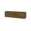 CREDENZA EN ACABADO DE MADERA Y PATAS DORADAS