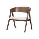 BUTACA EN TELA BEIGE Y ACABADO DE MADERA