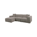 SOFA SECCIONAL ESTACIONARIO IZQUIERDO EN TELA SUAVE COLOR CHOCOLATE