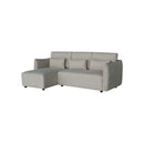 SOFA SECCIONAL ESTACIONARIO EN TELA TEXTURIZADA BEIGE MARRON