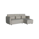 SOFA SECCIONAL ESTACIONARIO EN TELA TEXTURIZADA BEIGE MARRON